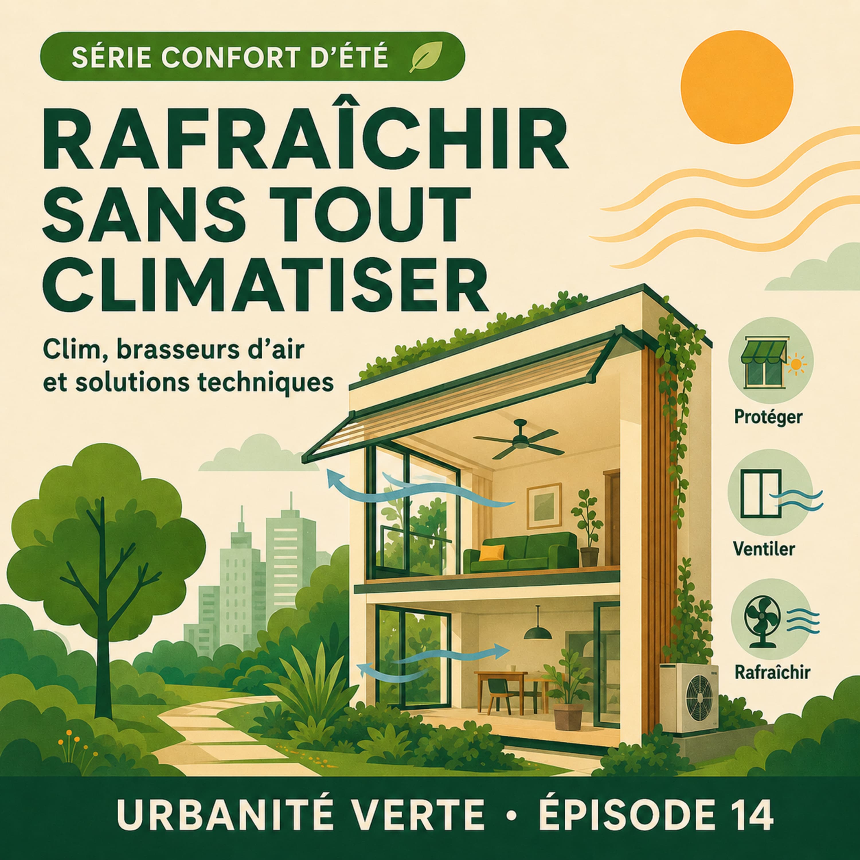 Pochette de l'épisode 14 : Rafraîchir sans tout climatiser : quelles solutions fonctionnent vraiment ?